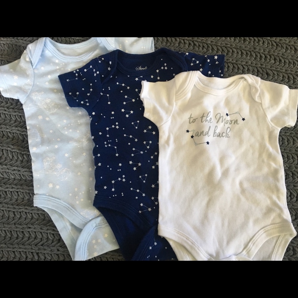 3 month to the moon and back onesie.